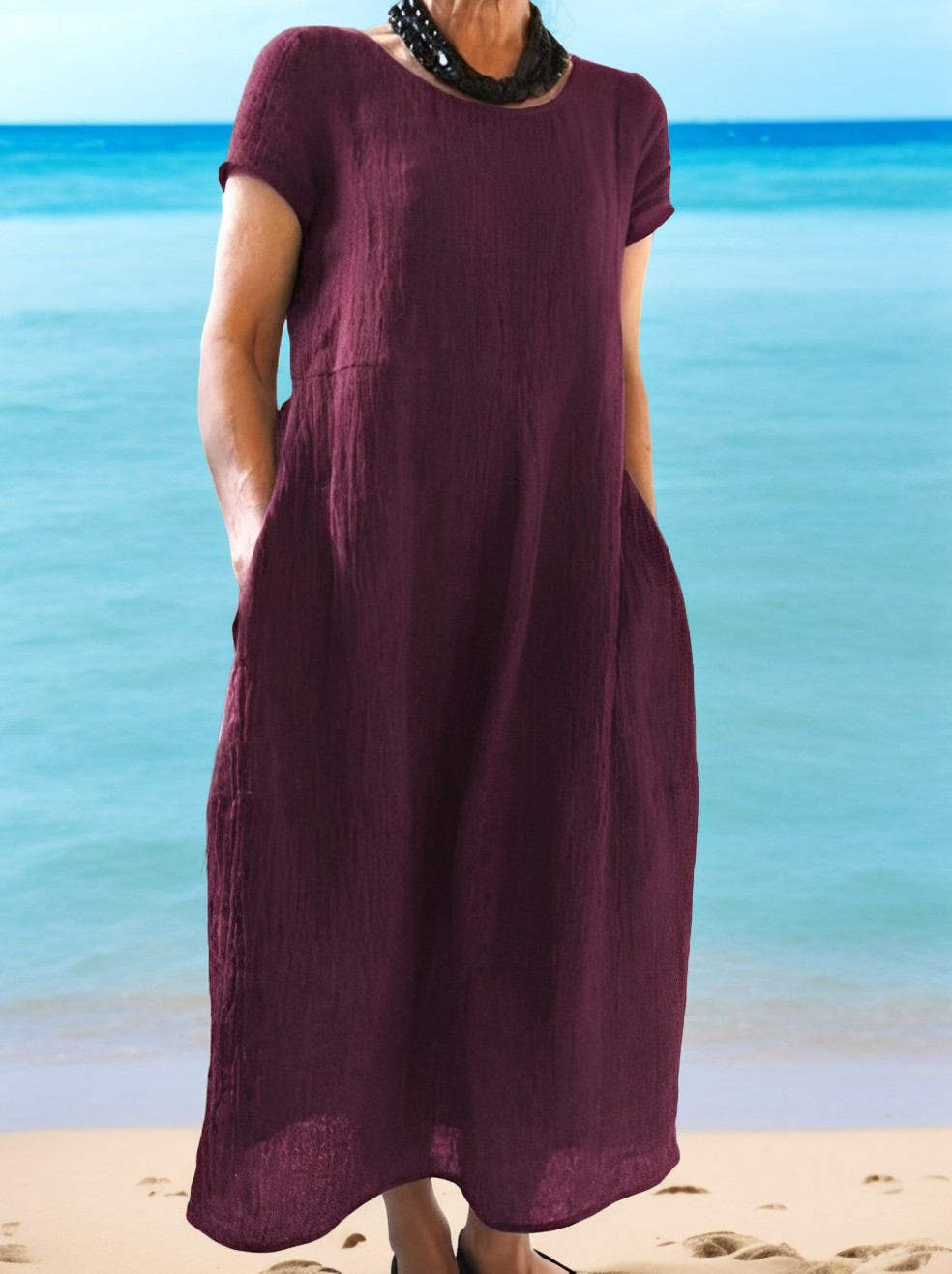 Allie - Komfortables, leger geschnittenes Kurzarmkleid für Damen