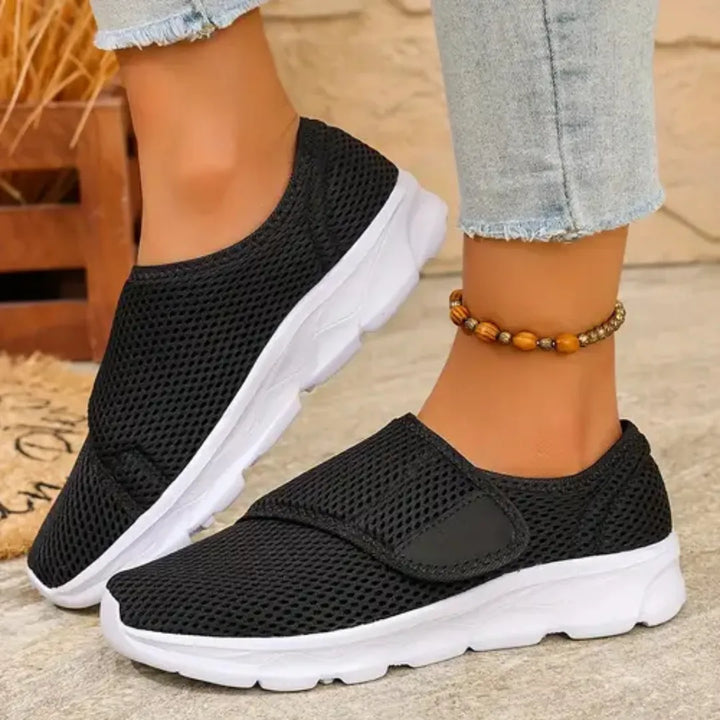 Damenschuhe für Diabetiker, breite Passform, Klettverschluss