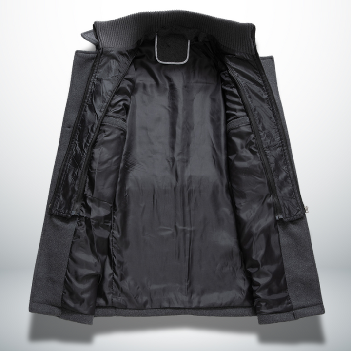 Herren Wintermantel | Winterjacke Hoher Kragen und Knopfleiste