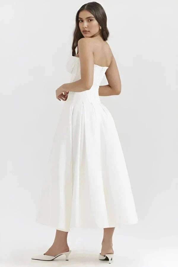 Trägerloses Korsett-Midi-Kleid für Damen