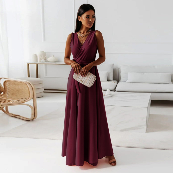 Viviane | Damen Hochzeitsgast Elegantes Wickel Maxikleid
