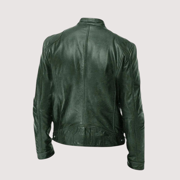 Herren-Lederjacke mit Stehkragen