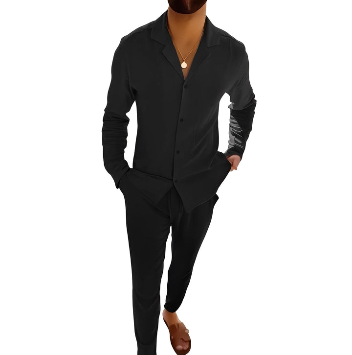 Hadrien - Herren Langarm-Polo und Hosen Set