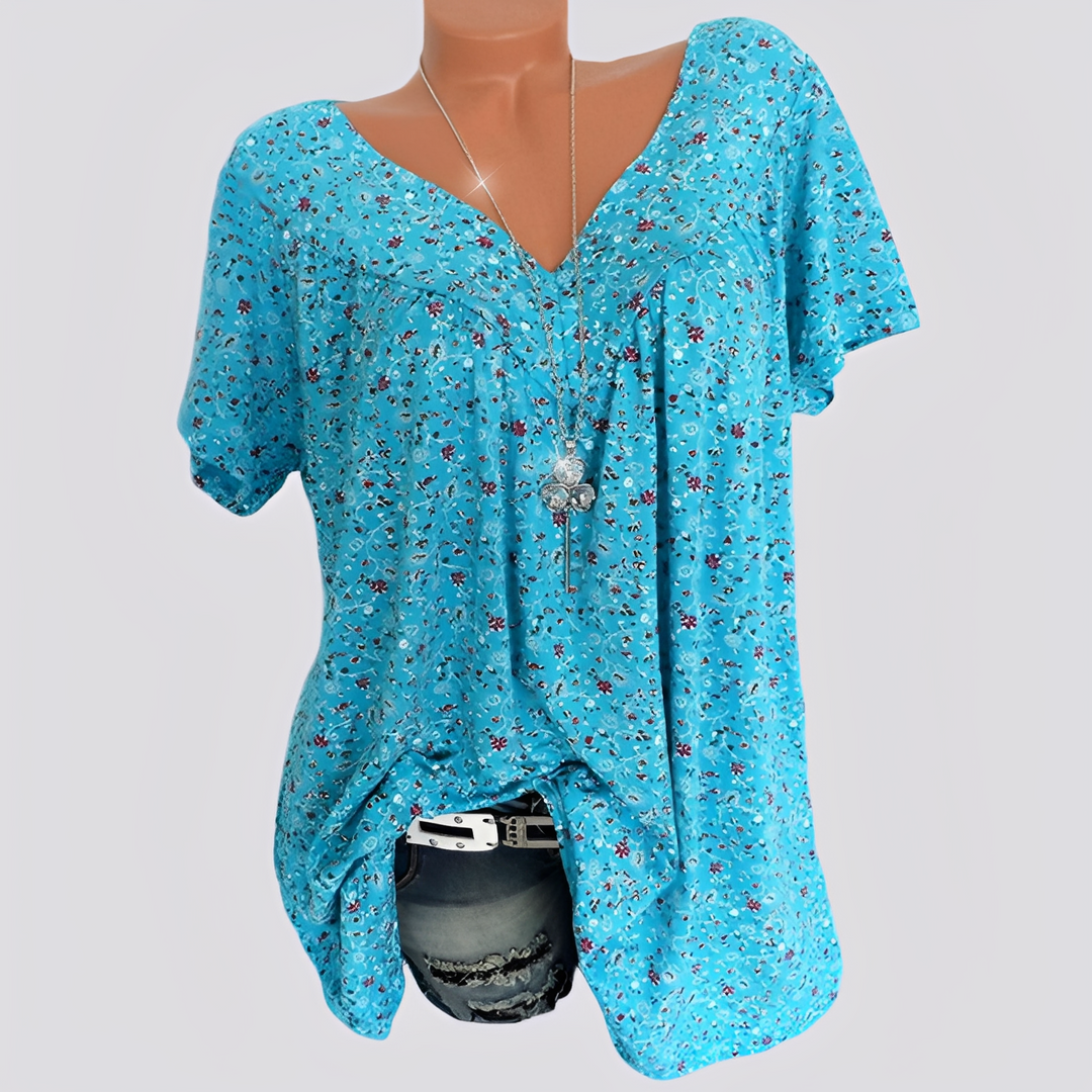 Claudia - Stilvolle, locker sitzende Bluse mit Blumenmuster für Damen