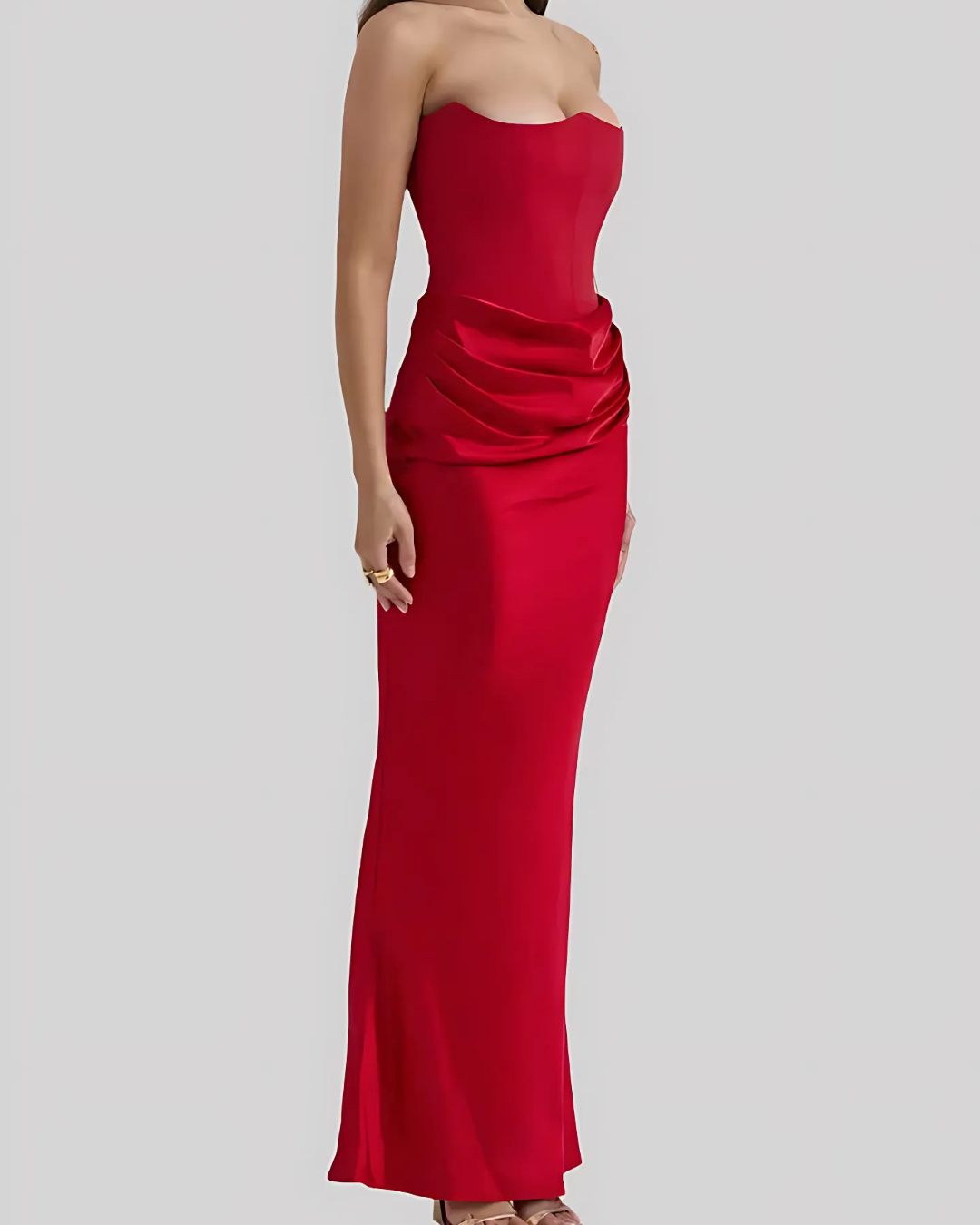 Doris | Drapiertes Maxikleid für Hochzeitsgäste Damen