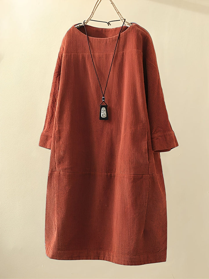 Ellen - Lockeres A-Linien-Kleid aus Cord für Damen