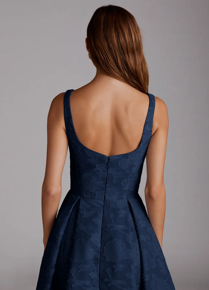 Brautjungfernkleid Midi Devoré Floral