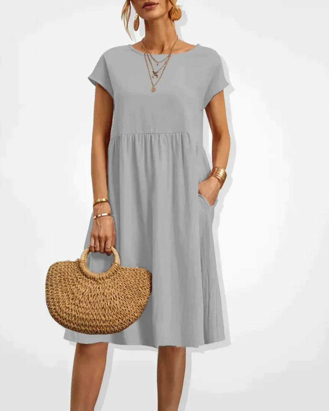 Damen Sommer Italienisches Midi Kleid