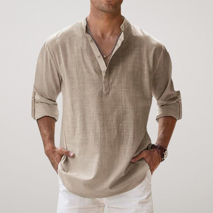 Lukas – Men's Relaxed Classic Long Sleeve Button Shirt - Image 1
