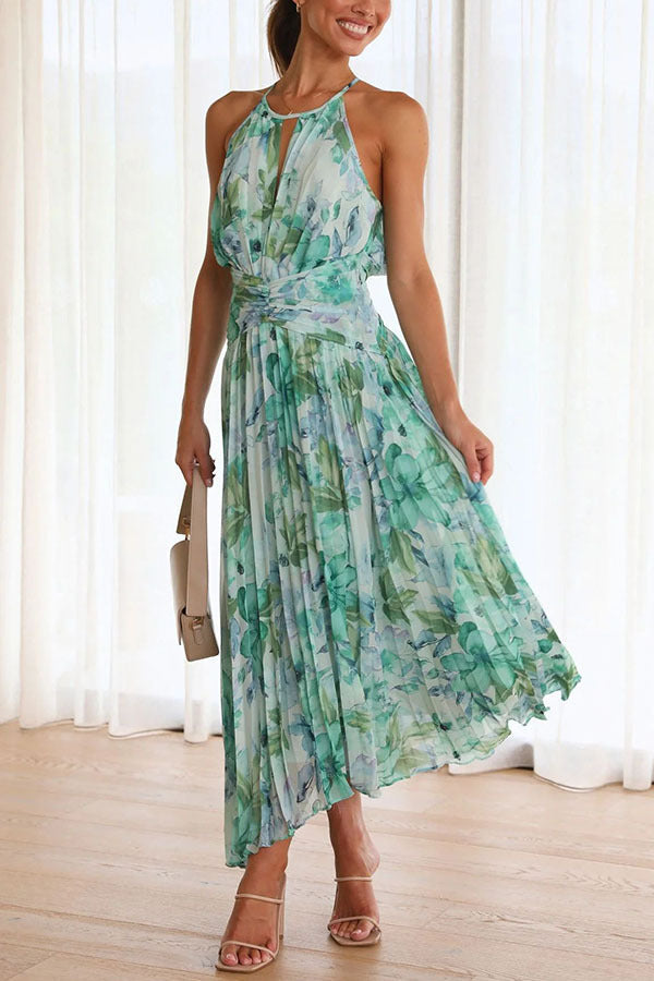 Abigail - Stilvolles, geblümtes Swing-Maxikleid für Damen