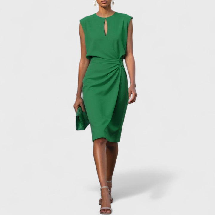 Laura – Elegant Ruched Keyhole Dress for Women - Image 7