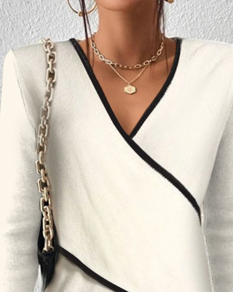 Victoria | Damen V-Ausschnitt Wickelstil Pullover