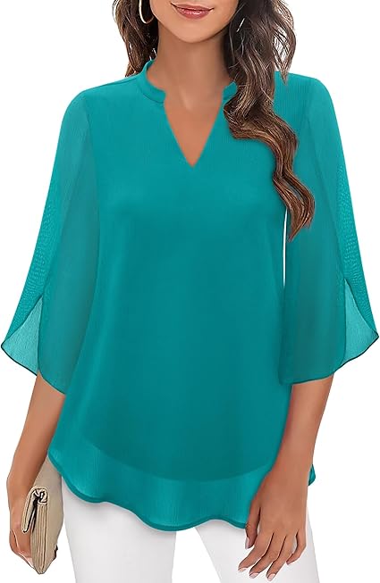 Sophie – Elegante V-Ausschnitt Chiffon Bluse