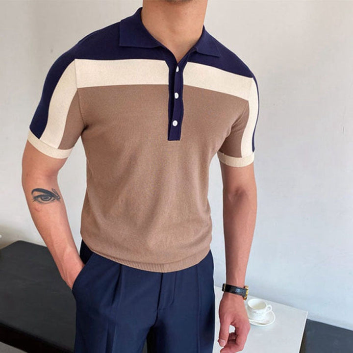 Christian | Herren Color-Block Knopf Polo-Shirt