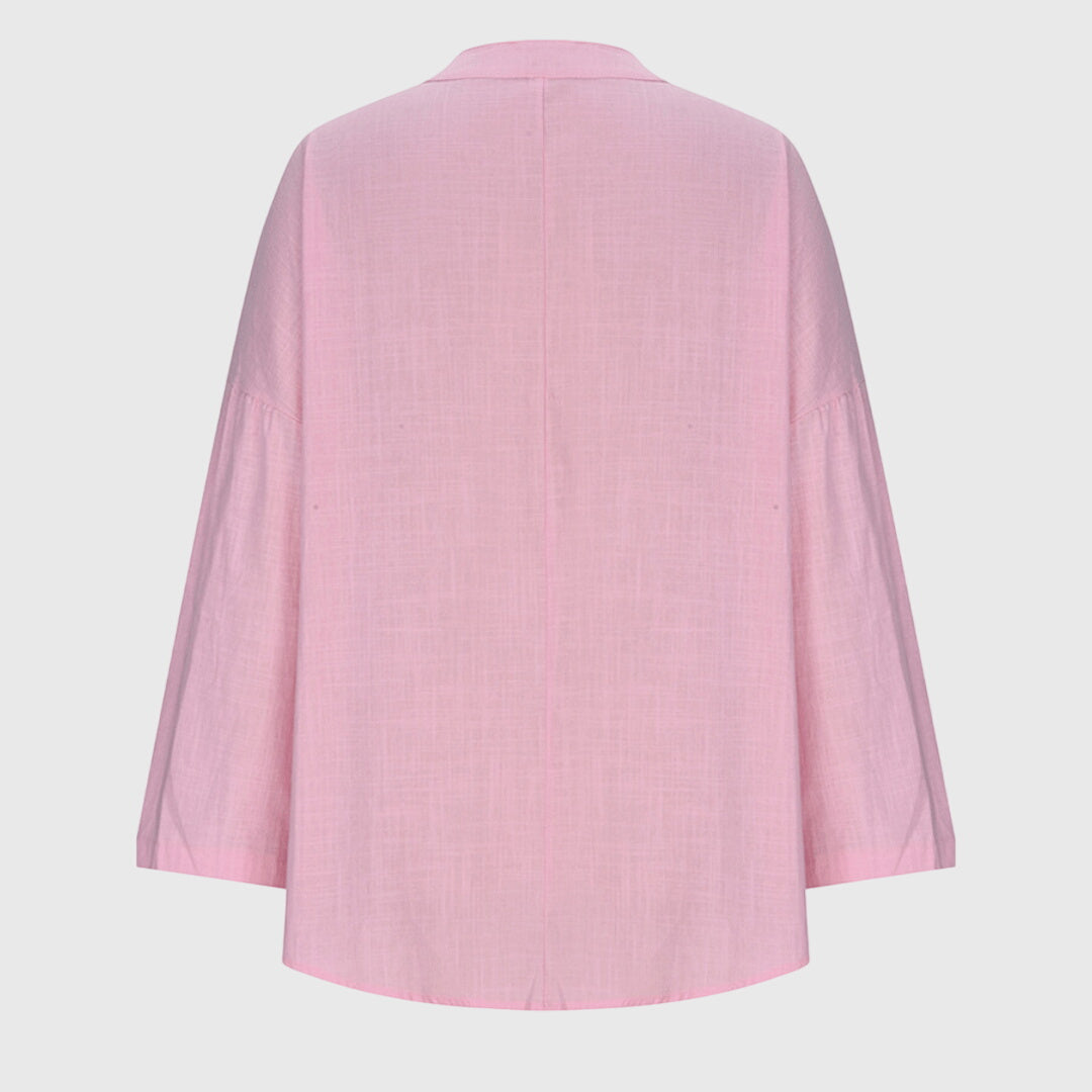 Claudia | Damen Locker Geschnittenes Langarm Casual Top