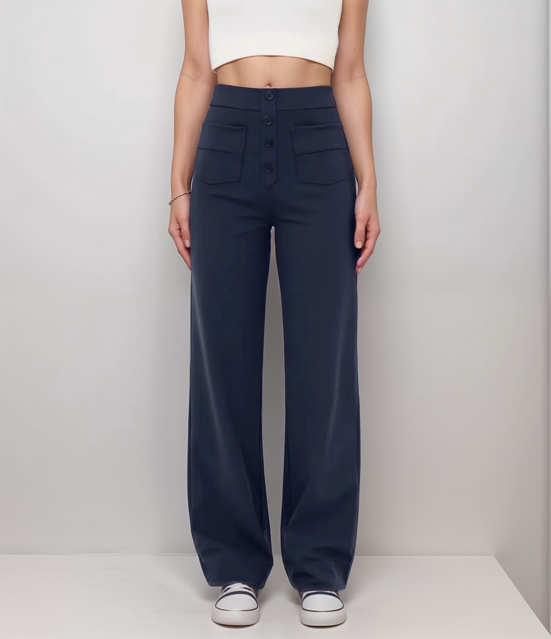 Damen Hose mit hoher Taille und figurformender Passform