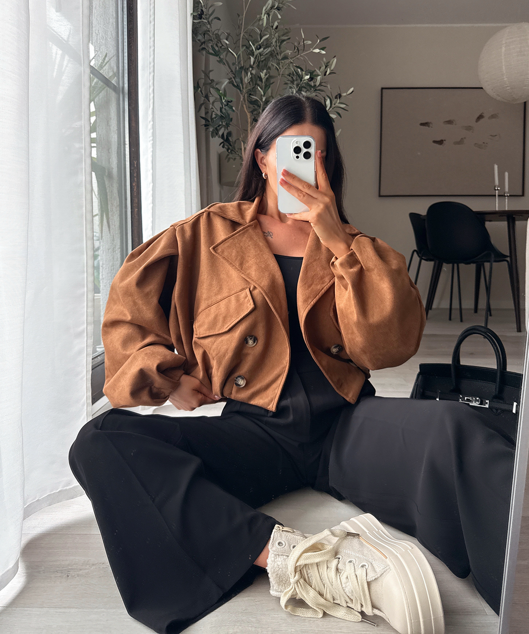 Wildleder Crop Trenchcoat Henna Camel Ladypolitan ♡