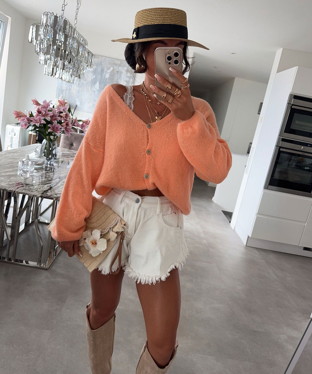 Cardigan Liz Orange