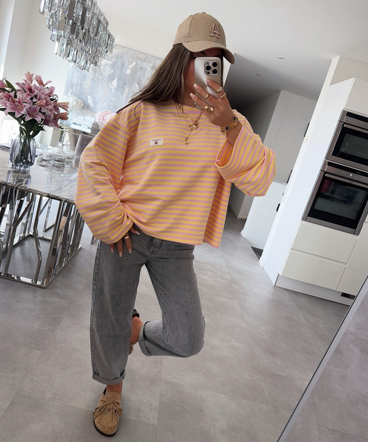 Langarmshirt Mixa Streifen Gelb Ladypolitan ♡