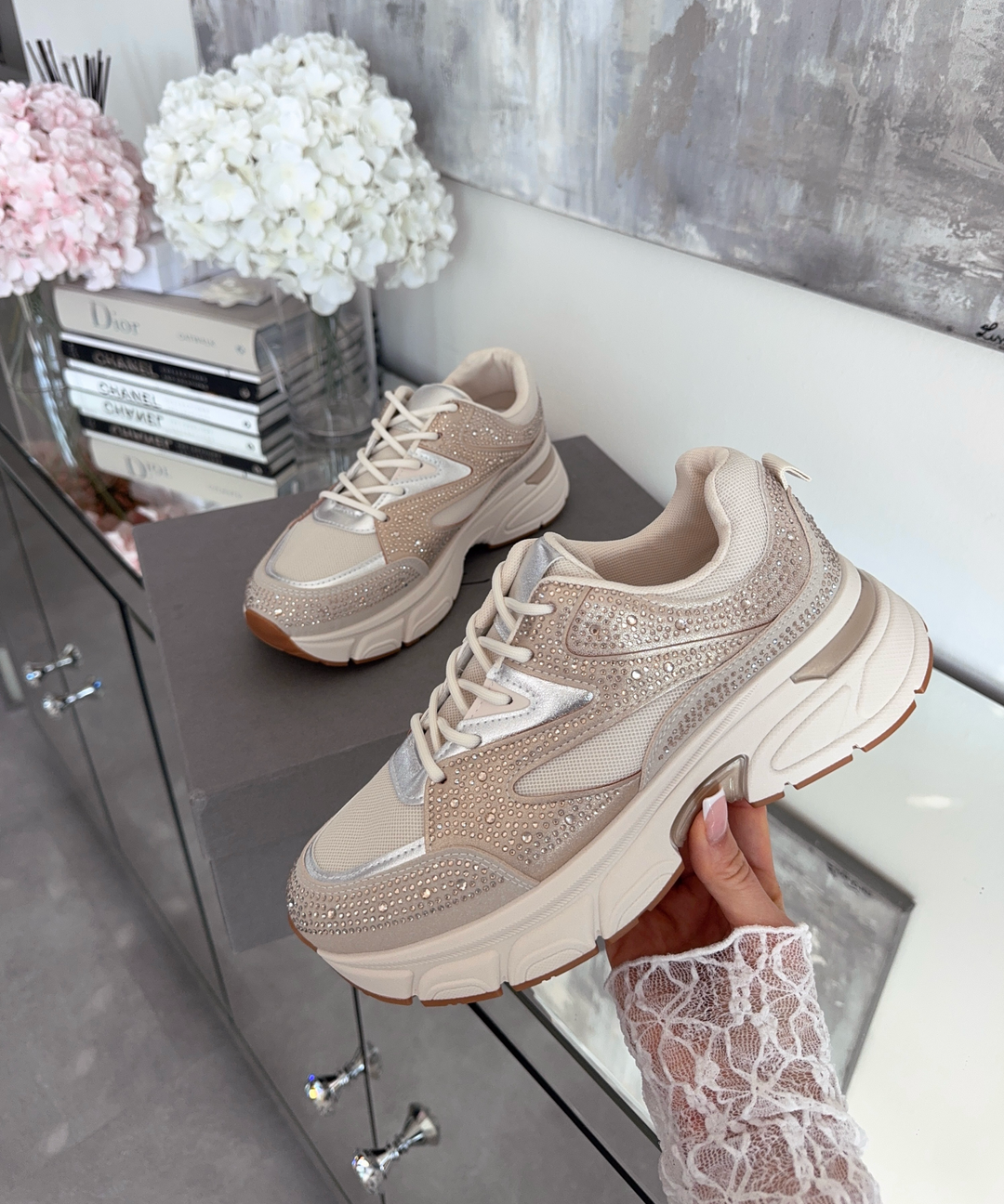 Sneaker Lola Strass Beige Ladypolitan ♡