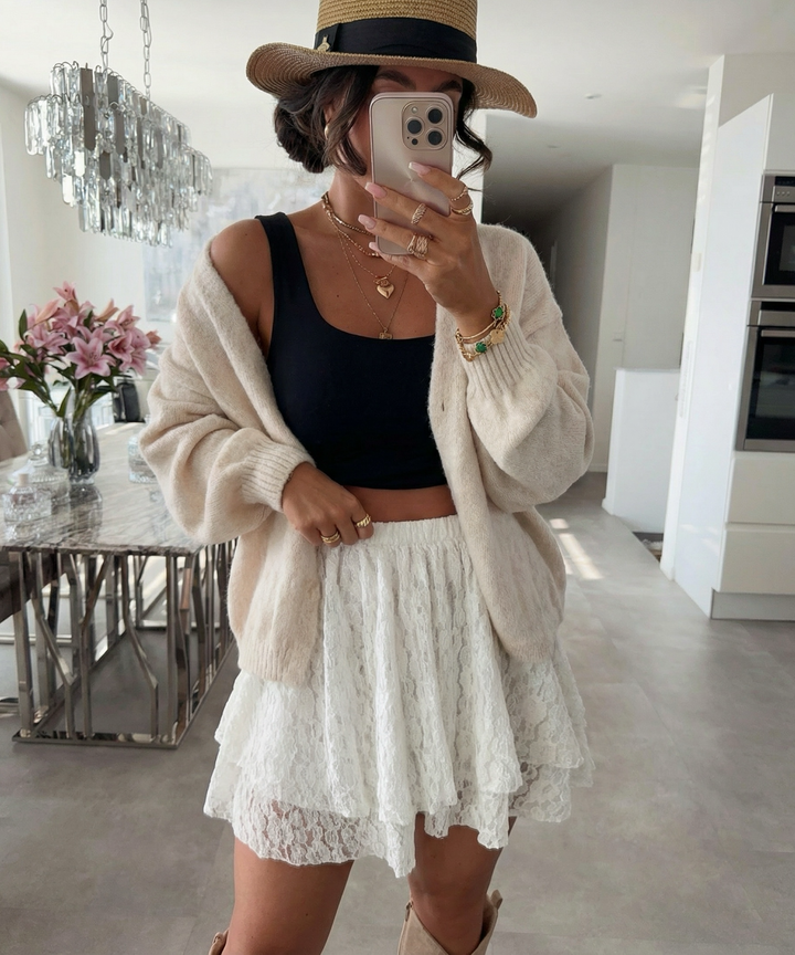 Hosenrock mit Spitze Liwa Creme