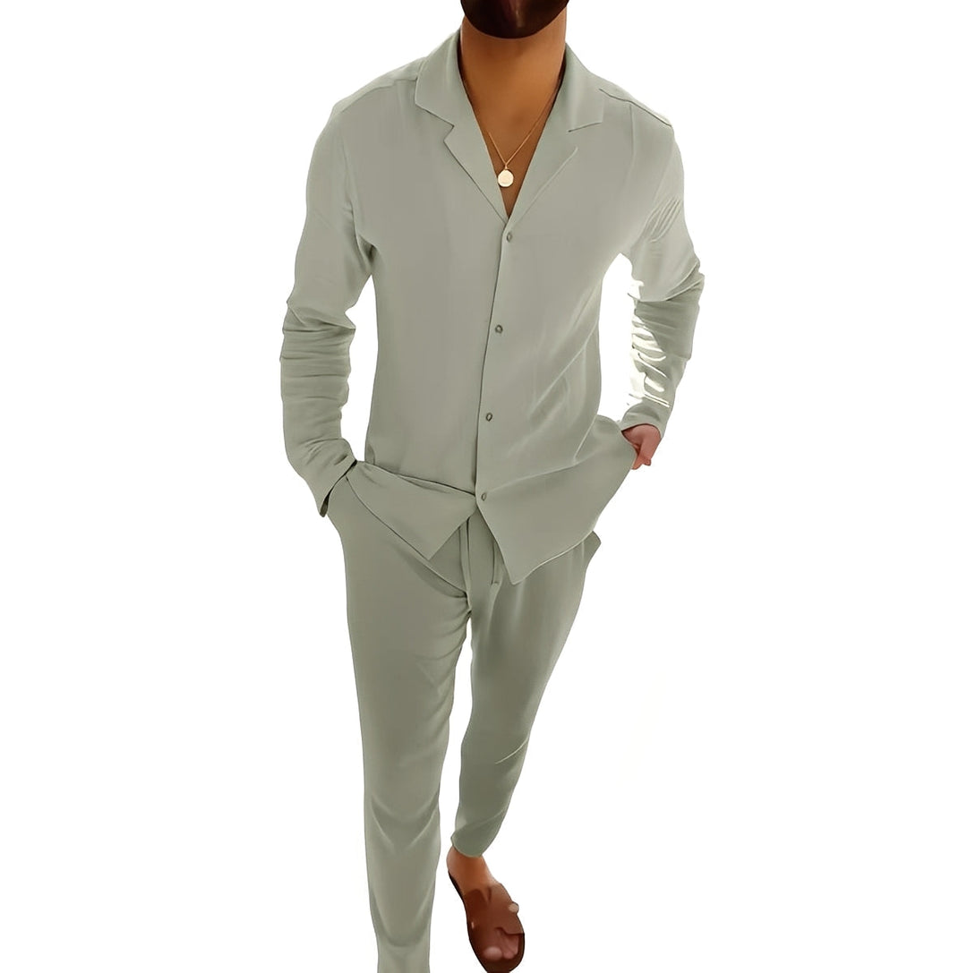 Hadrien - Herren Langarm-Polo und Hosen Set