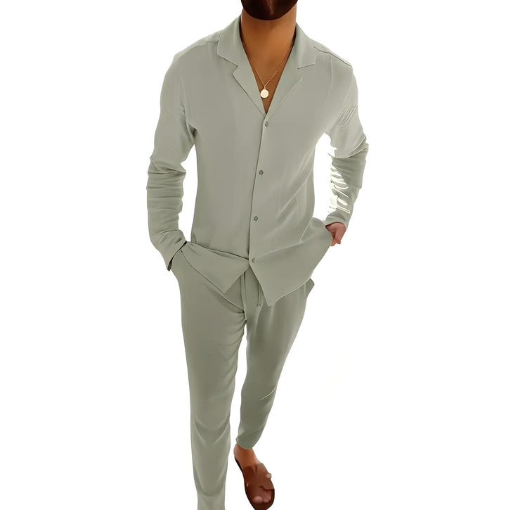 Hadrien - Herren Langarm-Polo und Hosen Set