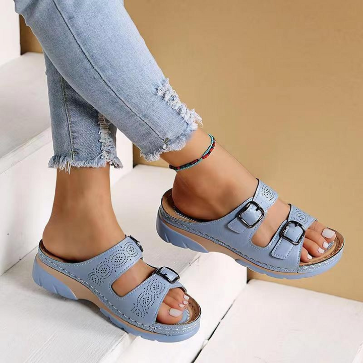 Damen Sommer Pantoletten Sandalen