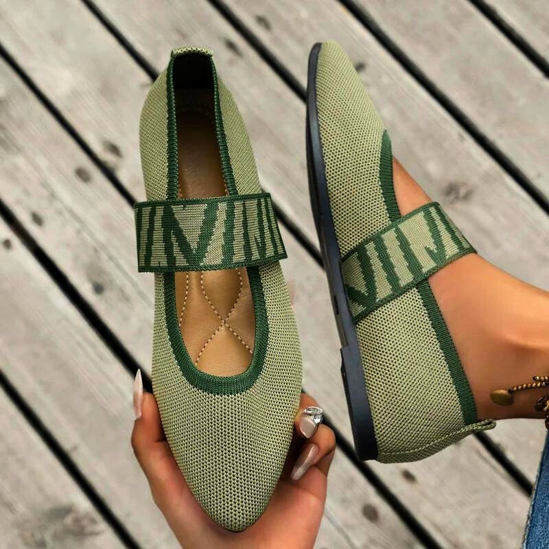 Damen Orthopädische Ballerinas Elastisches Band