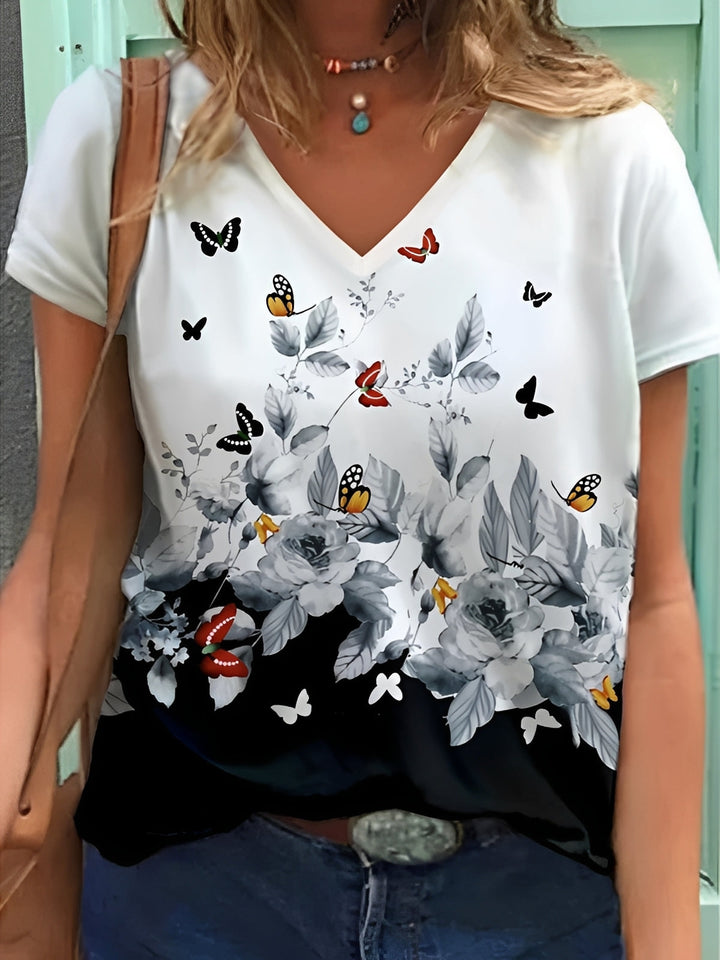 Niki - Stilvolles Damenoberteil mit Blumendesign