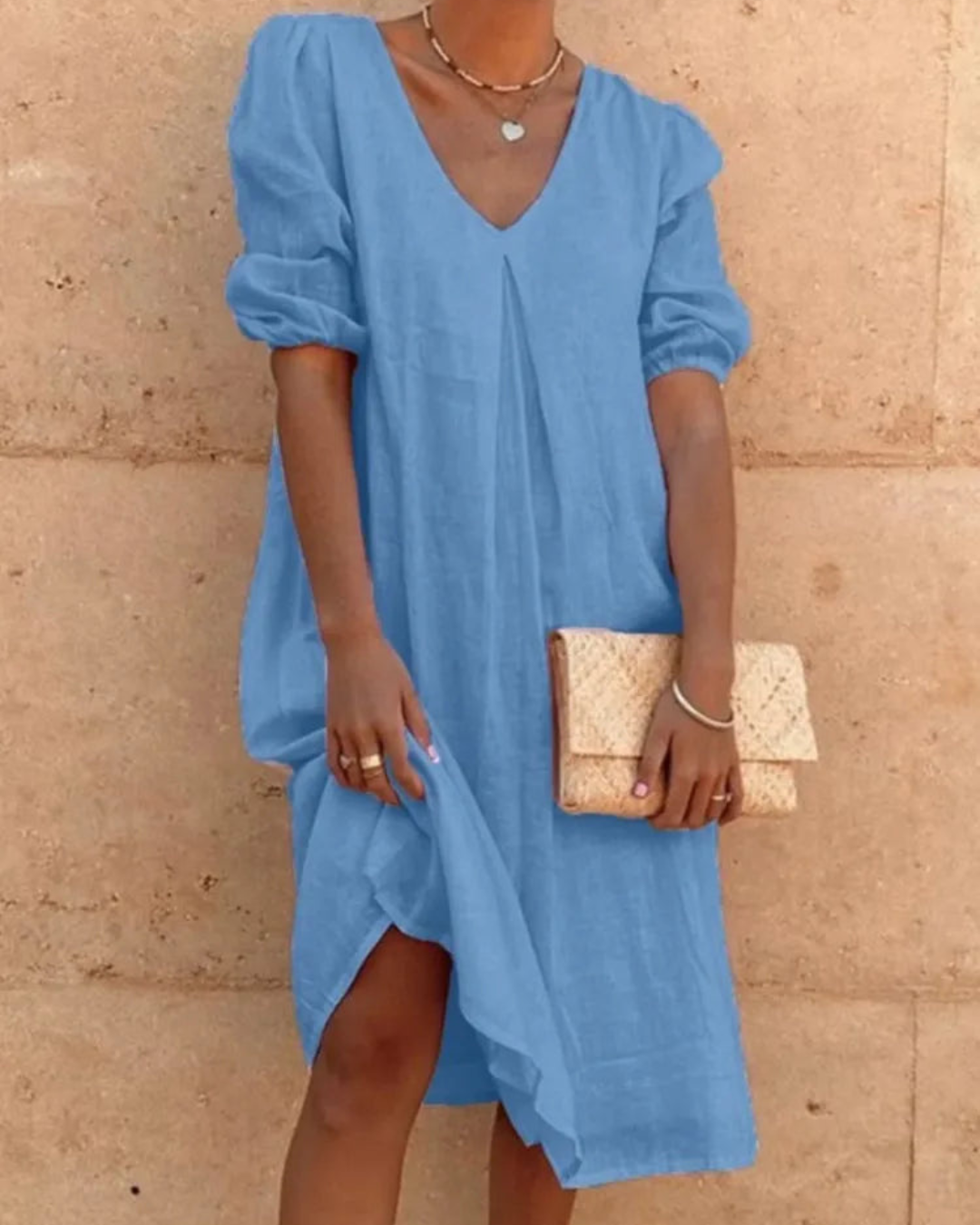 Damen Sommer Luftige Midi Kleid