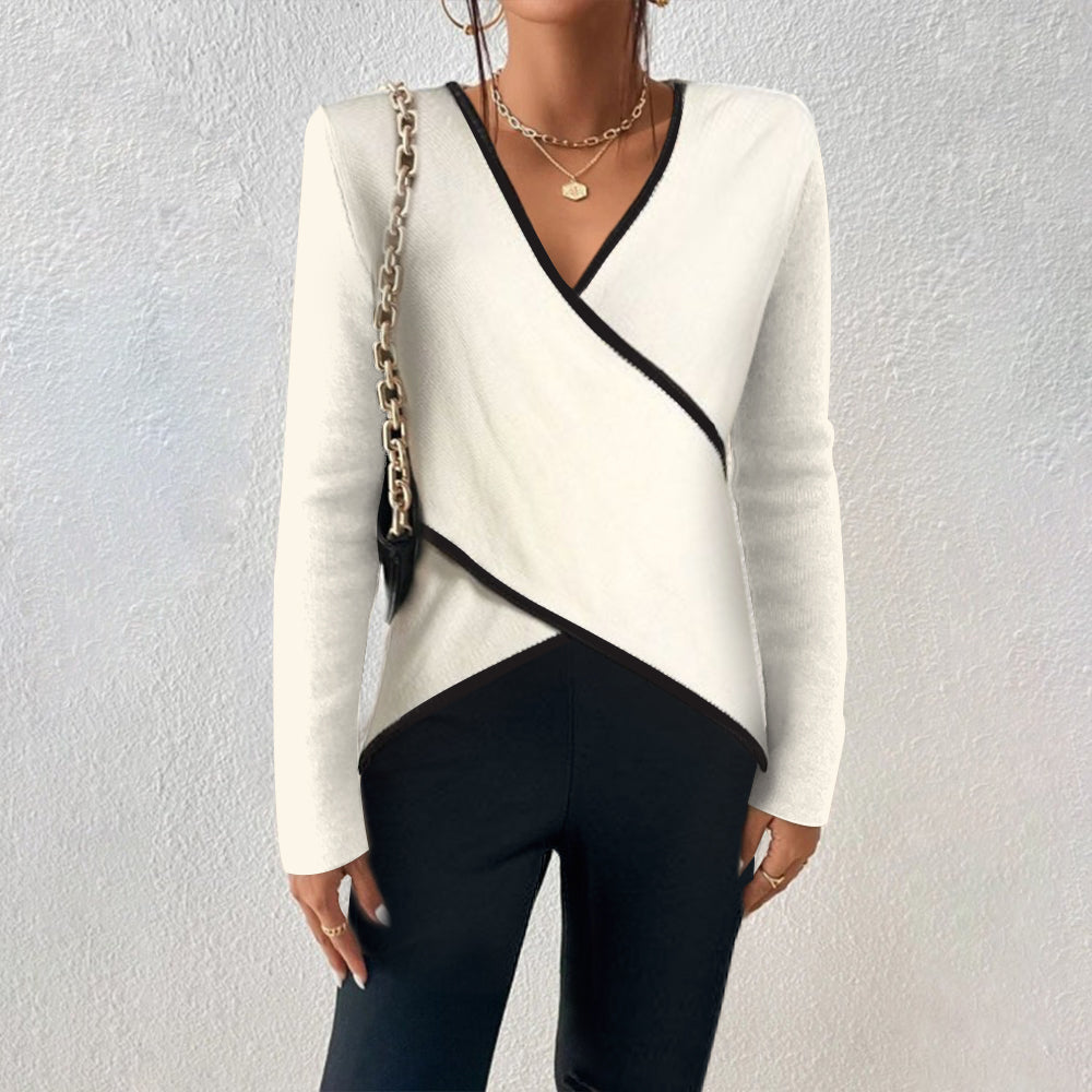 Bettina | Damen Winter Wickelpullover Mit V-Ausschnitt
