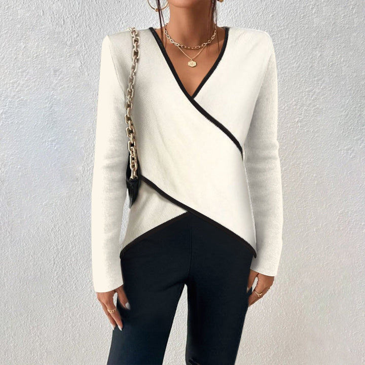 Bettina | Damen Winter Wickelpullover Mit V-Ausschnitt