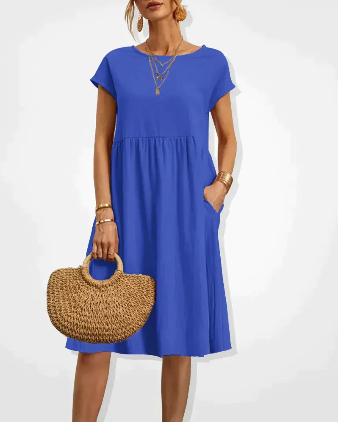 Damen Sommer Italienisches Midi Kleid