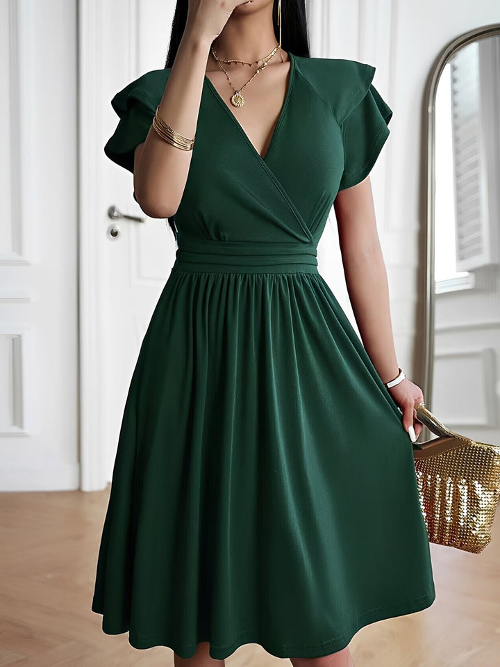 Laura - Elegantes V-Ausschnitt-Kleid für Damen