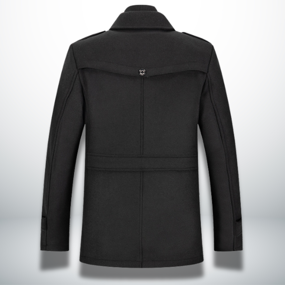 Herren Wintermantel | Winterjacke Hoher Kragen und Knopfleiste