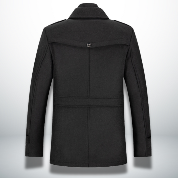 Herren Wintermantel | Winterjacke Hoher Kragen und Knopfleiste