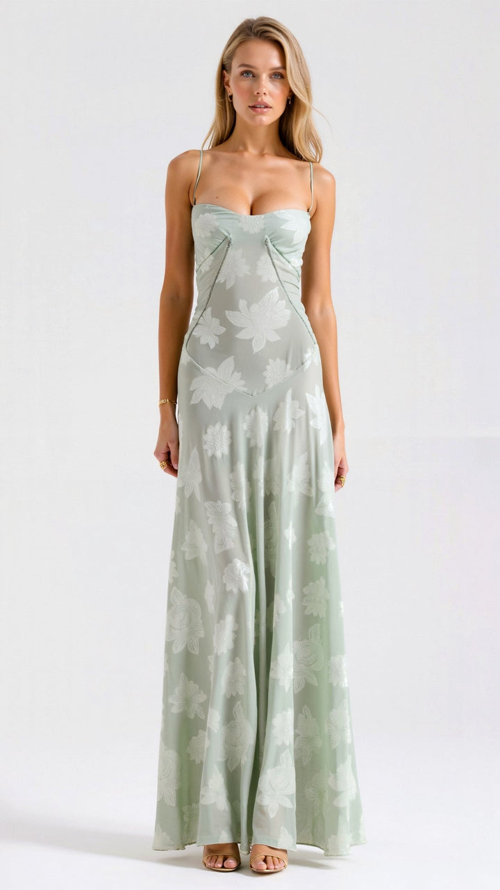Leonie | Damen Slip Maxi Kleid für Hochzeitsgäste