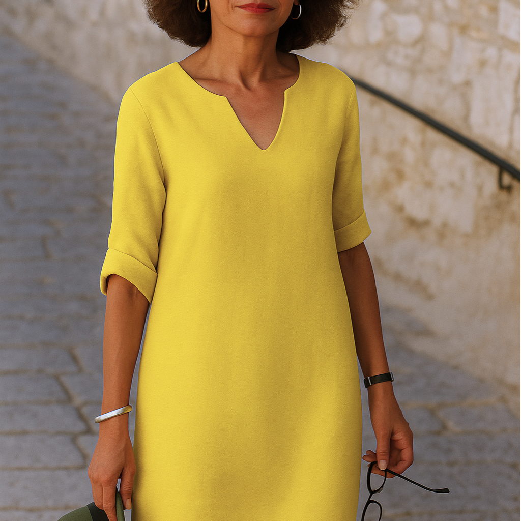Elvy Sommerkleid mit V-Ausschnitt – Elegant & Figurschmeichelnd