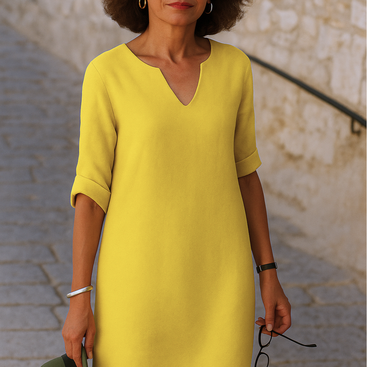 Elvy Sommerkleid mit V-Ausschnitt – Elegant & Figurschmeichelnd