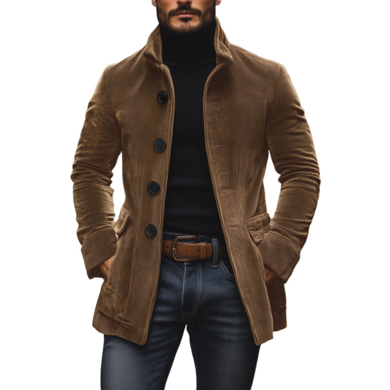 Winterjacke Kurzmantel Mit Stehkragen | Einreihig Mit Knöpfen