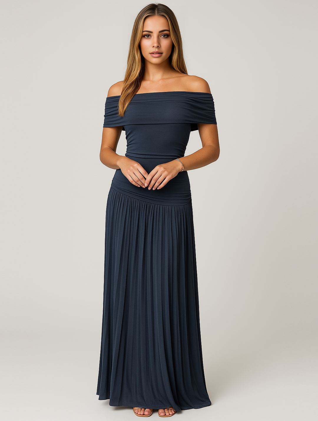 Jana | Damen Falten Maxi Kleid für Hochzeitsgäste