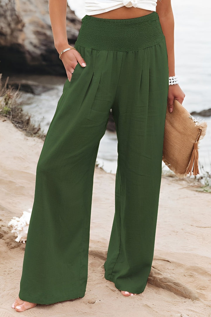 Nadia - Hoch taillierte Hose mit weitem Bein für Damen