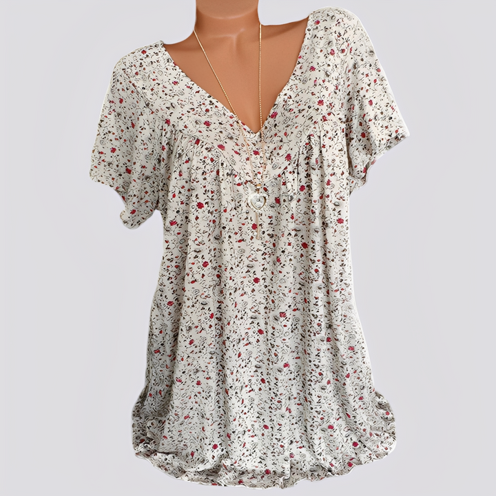 Claudia - Stilvolle, locker sitzende Bluse mit Blumenmuster für Damen