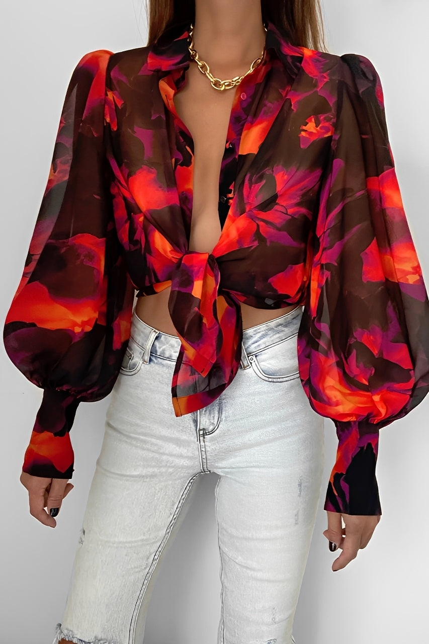 Carla - Schicke Bluse mit Laternenärmeln für Damen