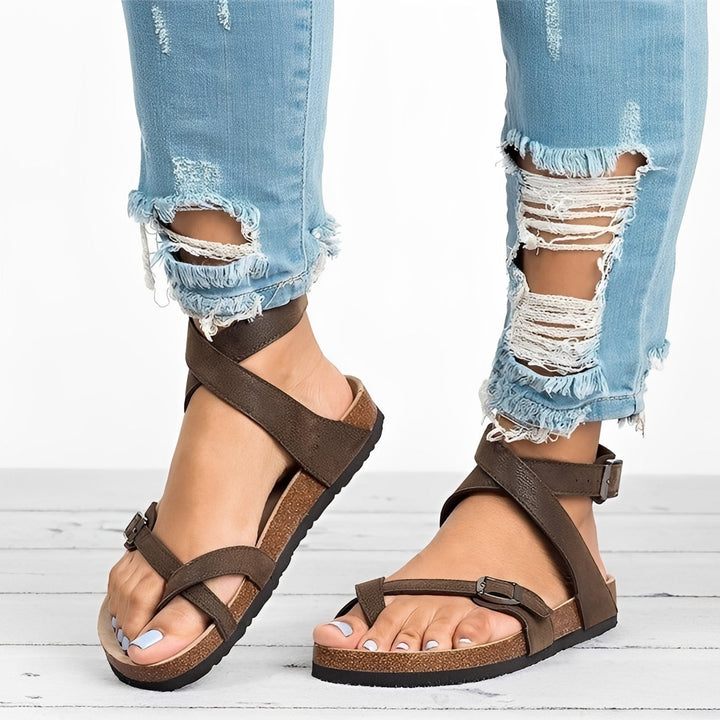 Lyvia  - Lässige römische flache Sandalen für Damen