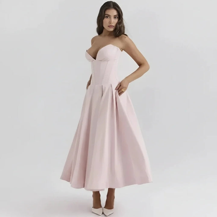 Laarni Kleid – Elegantes Korsett-Midi-Kleid für besondere Anlässe