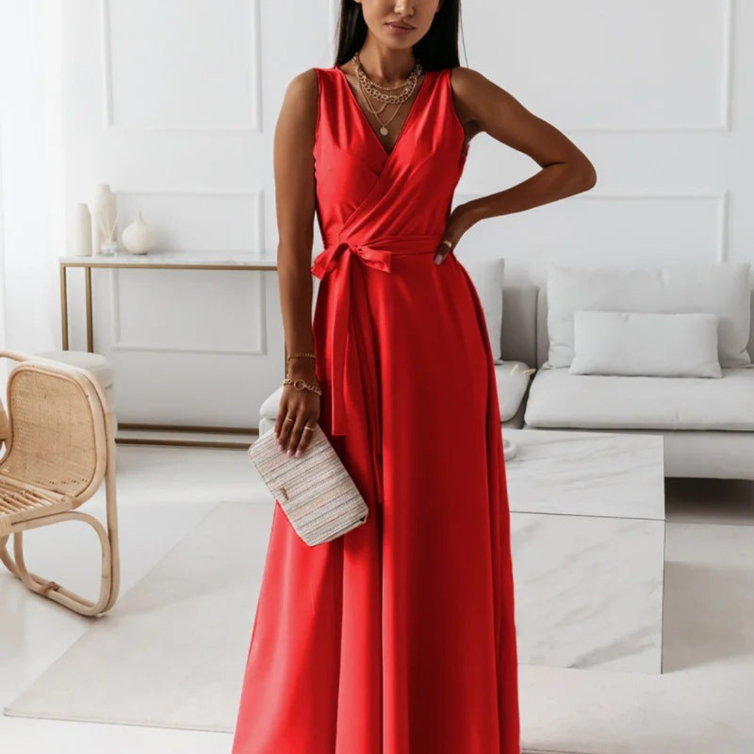 Viviane | Damen Hochzeitsgast Elegantes Wickel Maxikleid