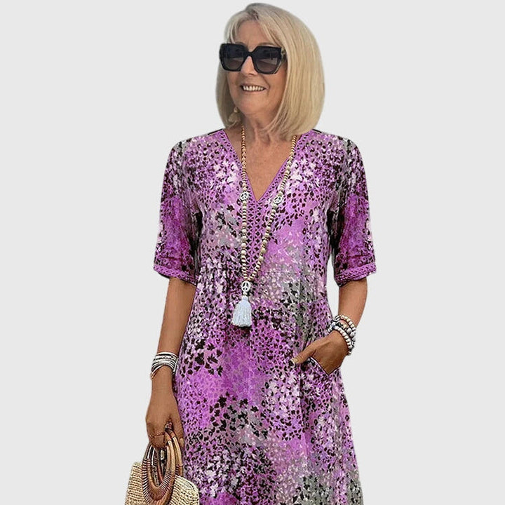 Midi-Kleid für Damen mit Blumenmuster