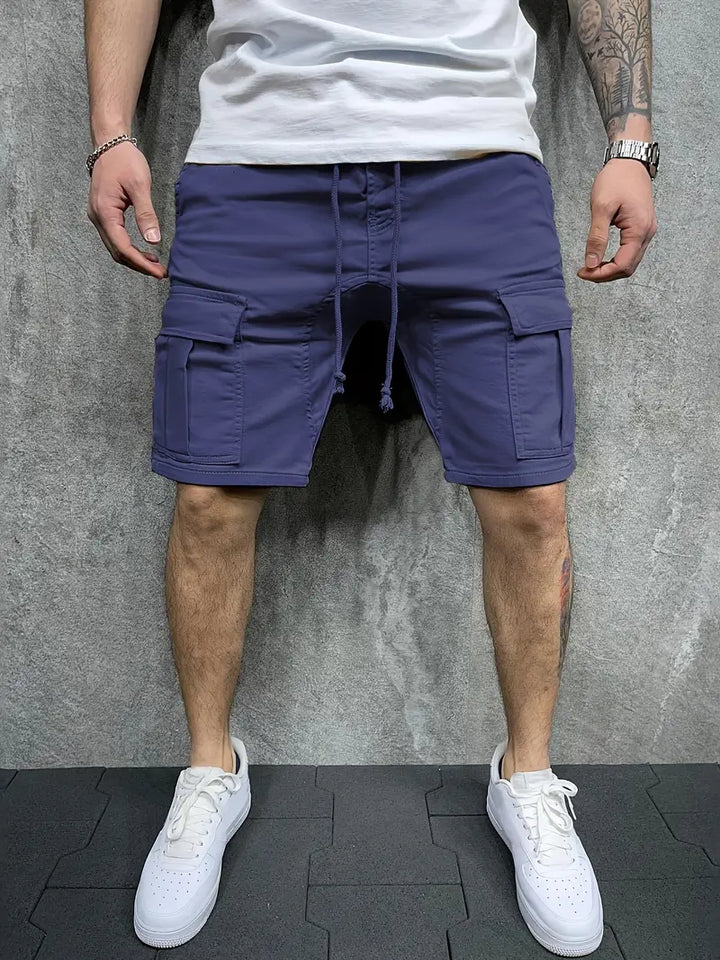Christian | Herren Cargo Shorts mit Kordelzug und Utility Taschen